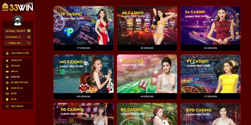 Có nhiều sảnh cược casino khác nhau