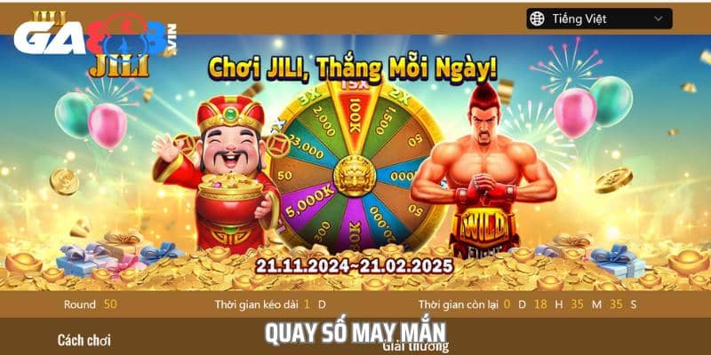 Quay số may mắn tại GA888 có cơ hội nhận quà đặc biệt